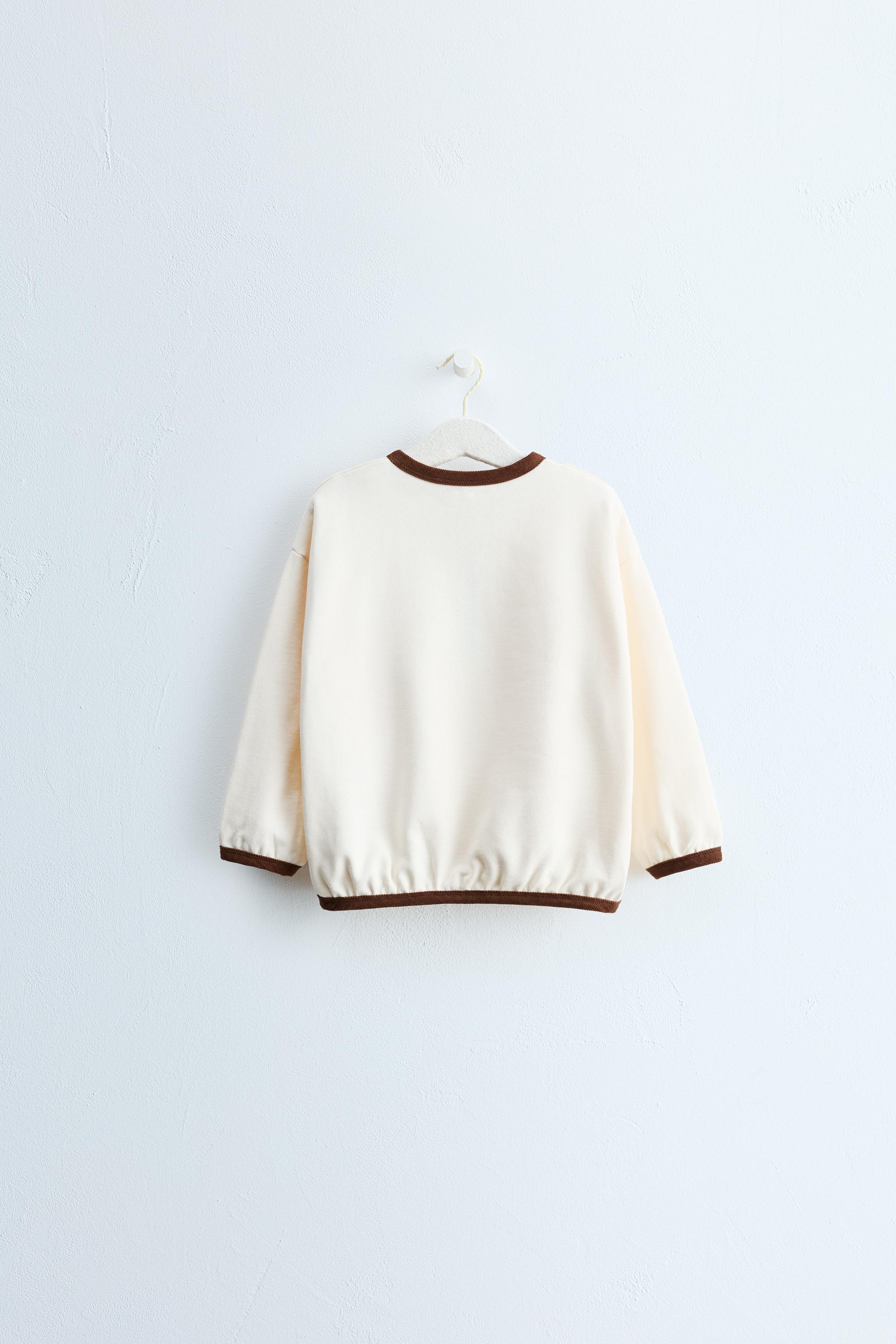 ZARA TIMELESS - CONTRAST HENLEY SWEATSHIRT