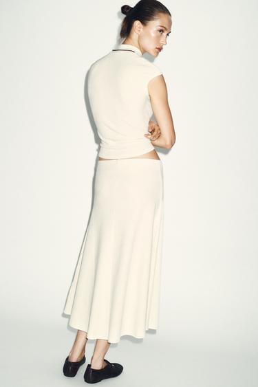 SOFT HIGH NECK TOP - Oyster-white by Zara - Image 4