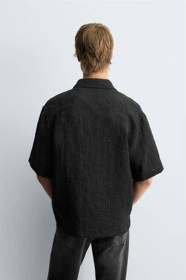 CHEMISE FLUIDE TEXTURÉE - Bleu de Zara - Image 2