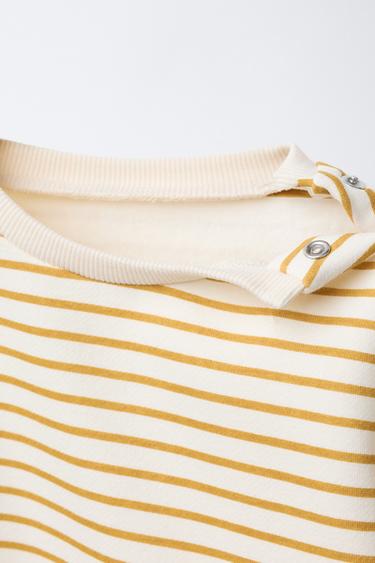 ENSEMBLE SWEAT-SHIRT ET PANTALON JOGGER À RAYURES - Ocre de Zara - Image 2