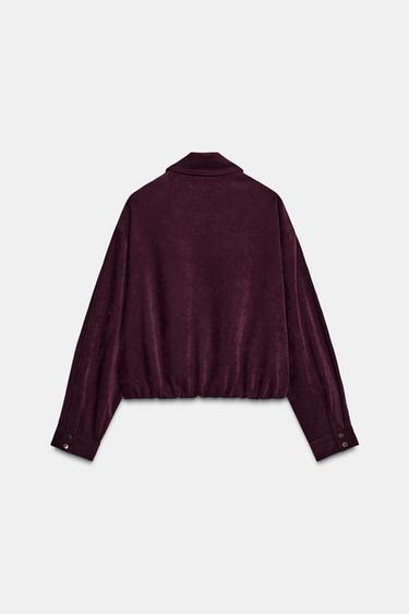 OVERSIZED BOMBER JACKET - Burgundy by Zara - Image 5