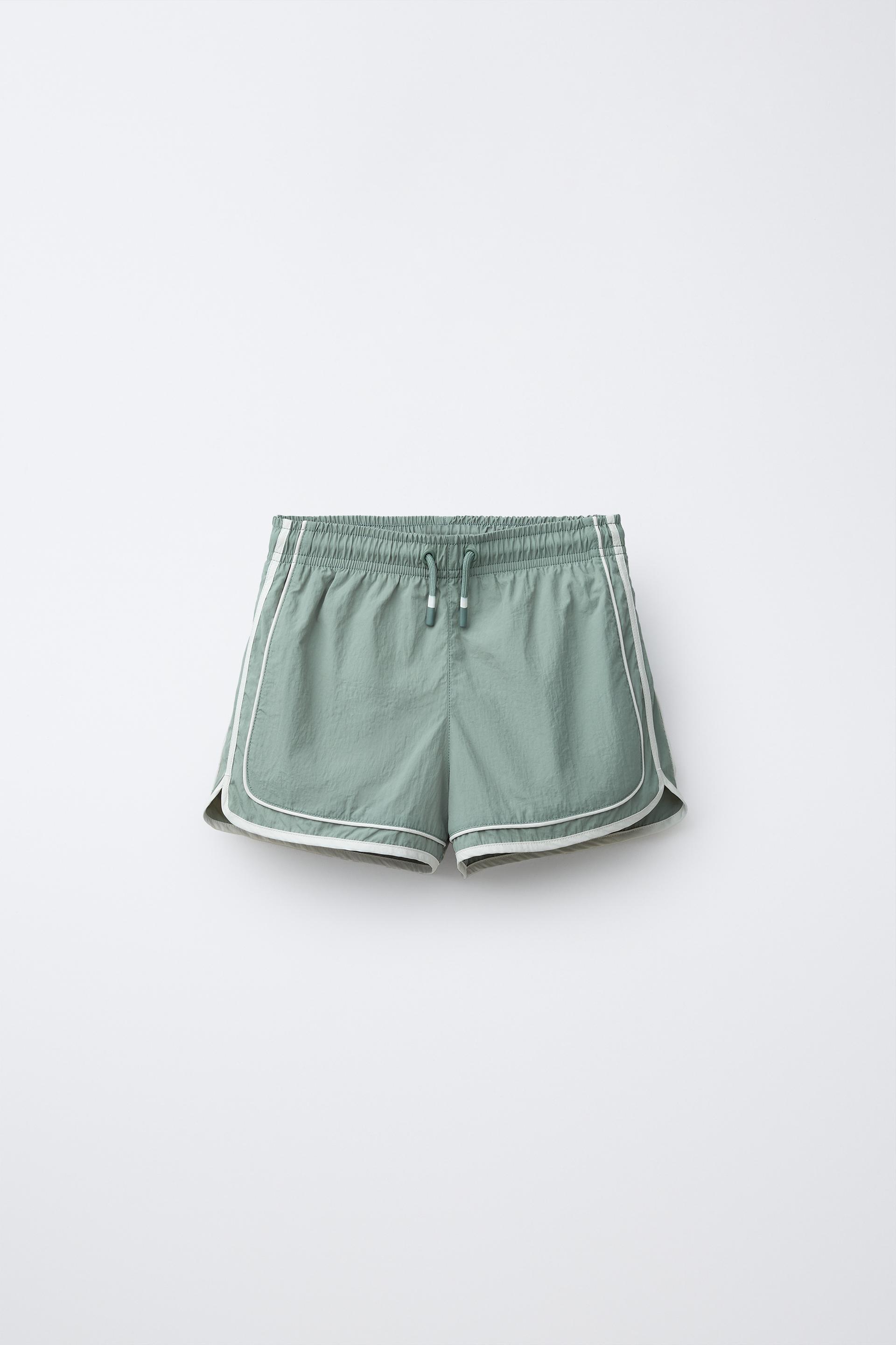 Ages 6-14/ Swim Shorts With Contrasting Stripes