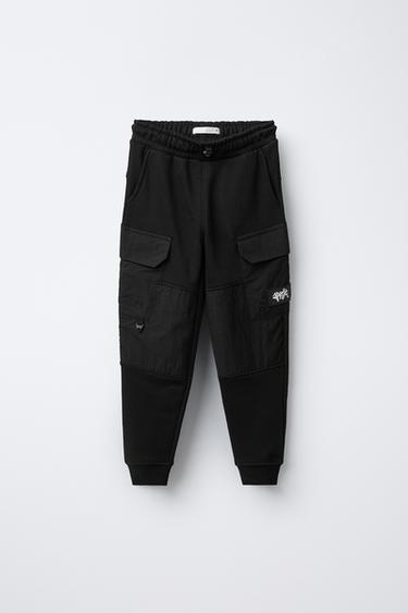 Zara COMBINED JOGGER PANTS - Black