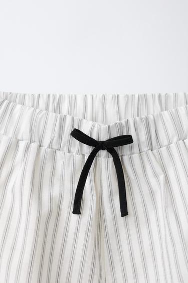 EMBROIDERED STRIPED BERMUDA SHORTS - Black / White by Zara - Image 2