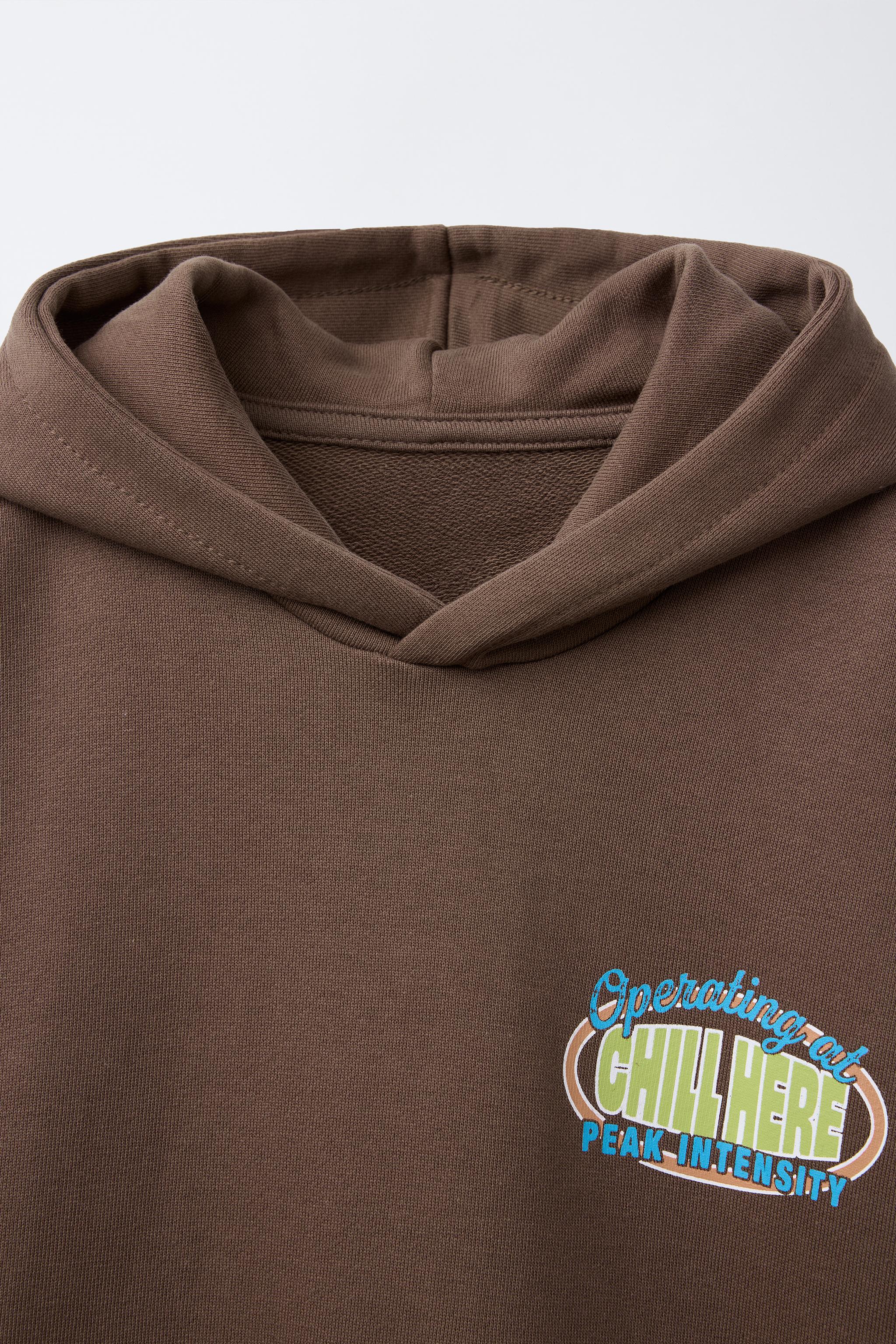 TEXT HOODIE - Brown | ZARA United States