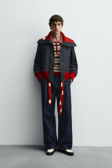 ÁO KHOÁC DENIM BO GÂN HARRY LAMBERT FOR ZARA X DISNEY - Màu xanh nước biển từ Zara - Hình ảnh 0