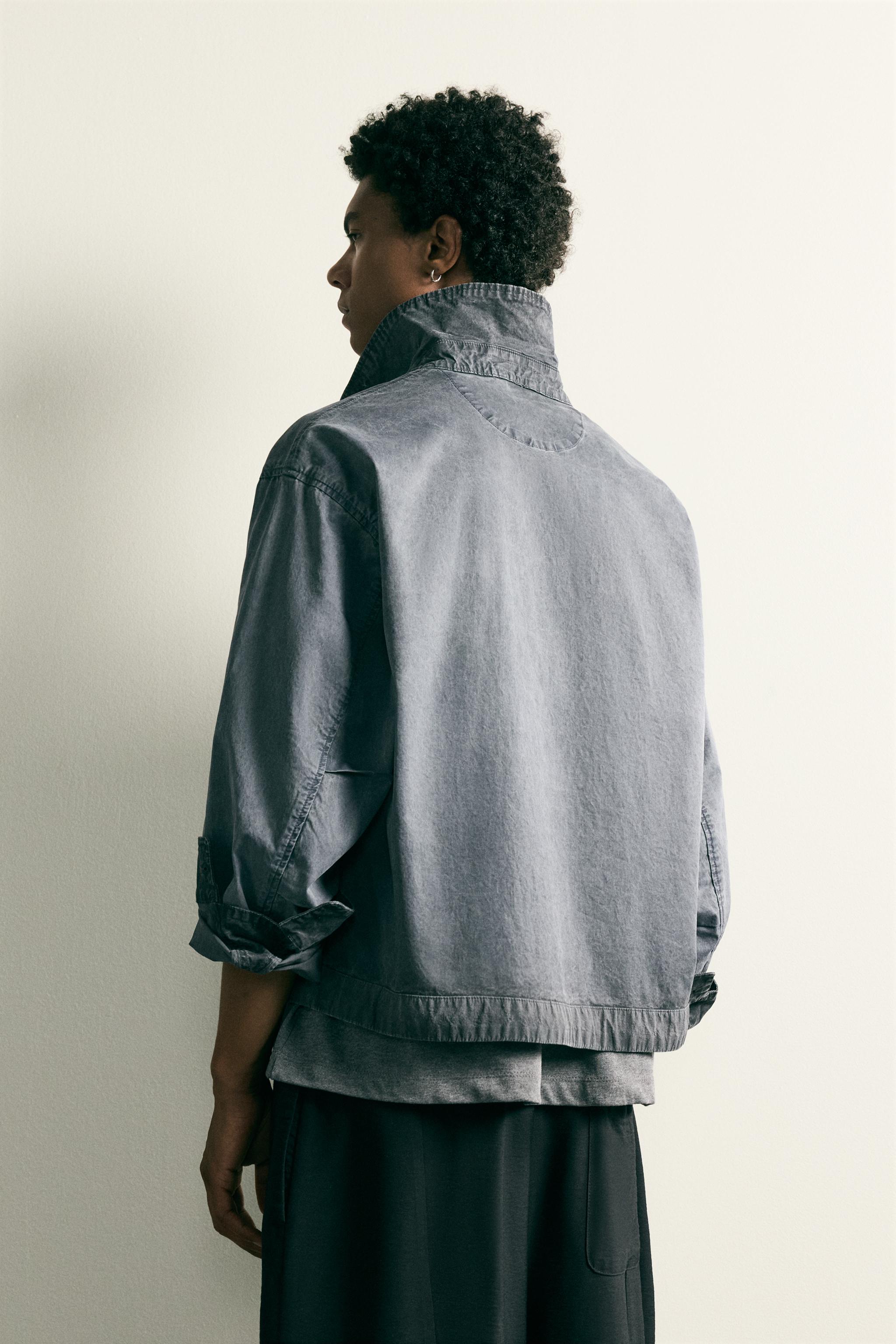 WASHED EFFECT CROPPED JACKET