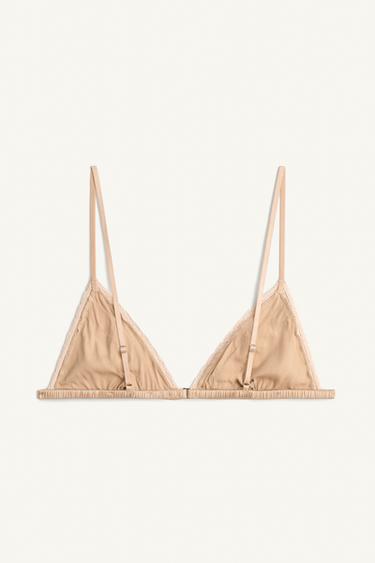 SOUTIEN-GORGE EN SOIE ET DENTELLE LIMITED EDITION - rose poudré de Zara - Image 3