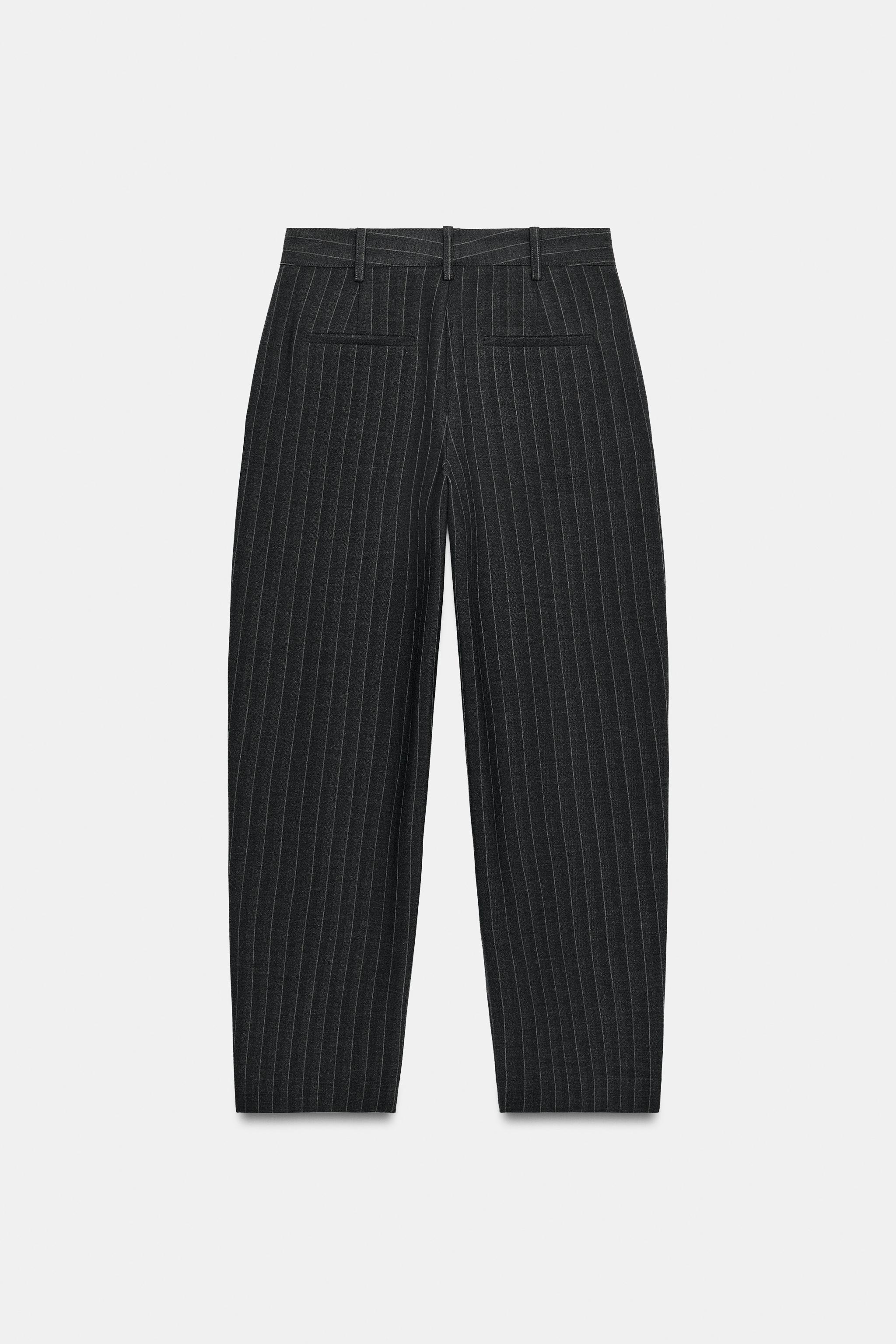 Zara İnce Çizgili Pantolon görsel 8