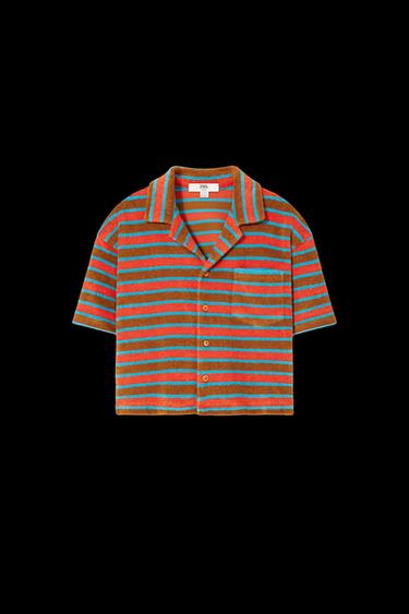 LIMITED EDITION STRIPED TOWELLING POLO SHIRT - striped by Zara