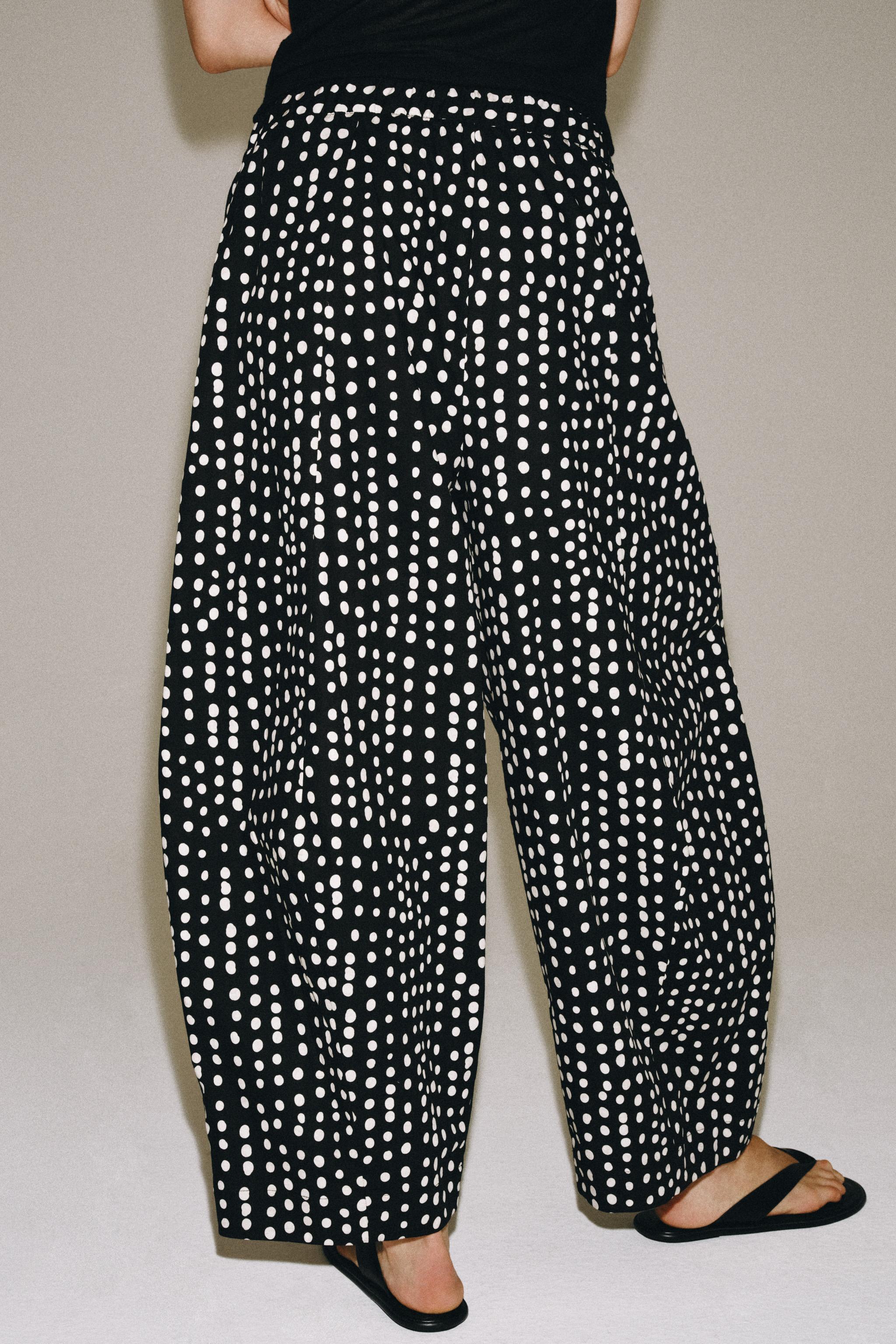 Zara ZW COLLECTION PUANTİYELİ PİJAMA PANTOLON görsel 5