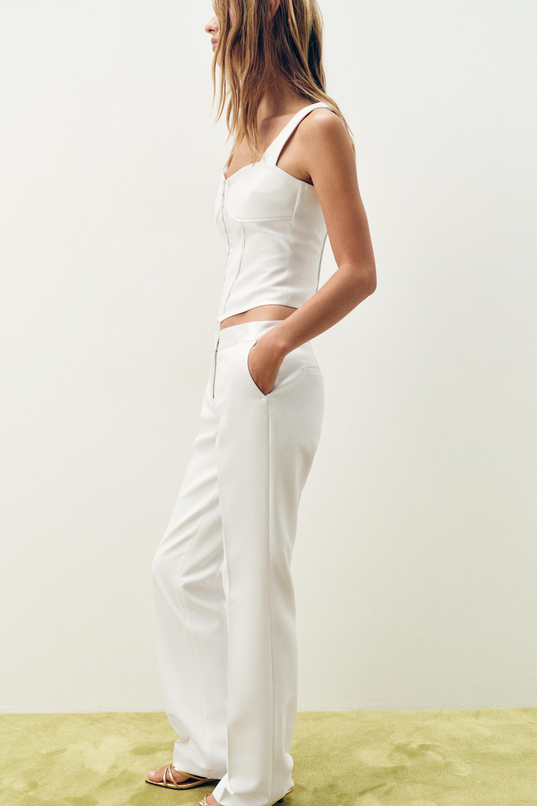 SATIN TRIM BUSTIER TOP