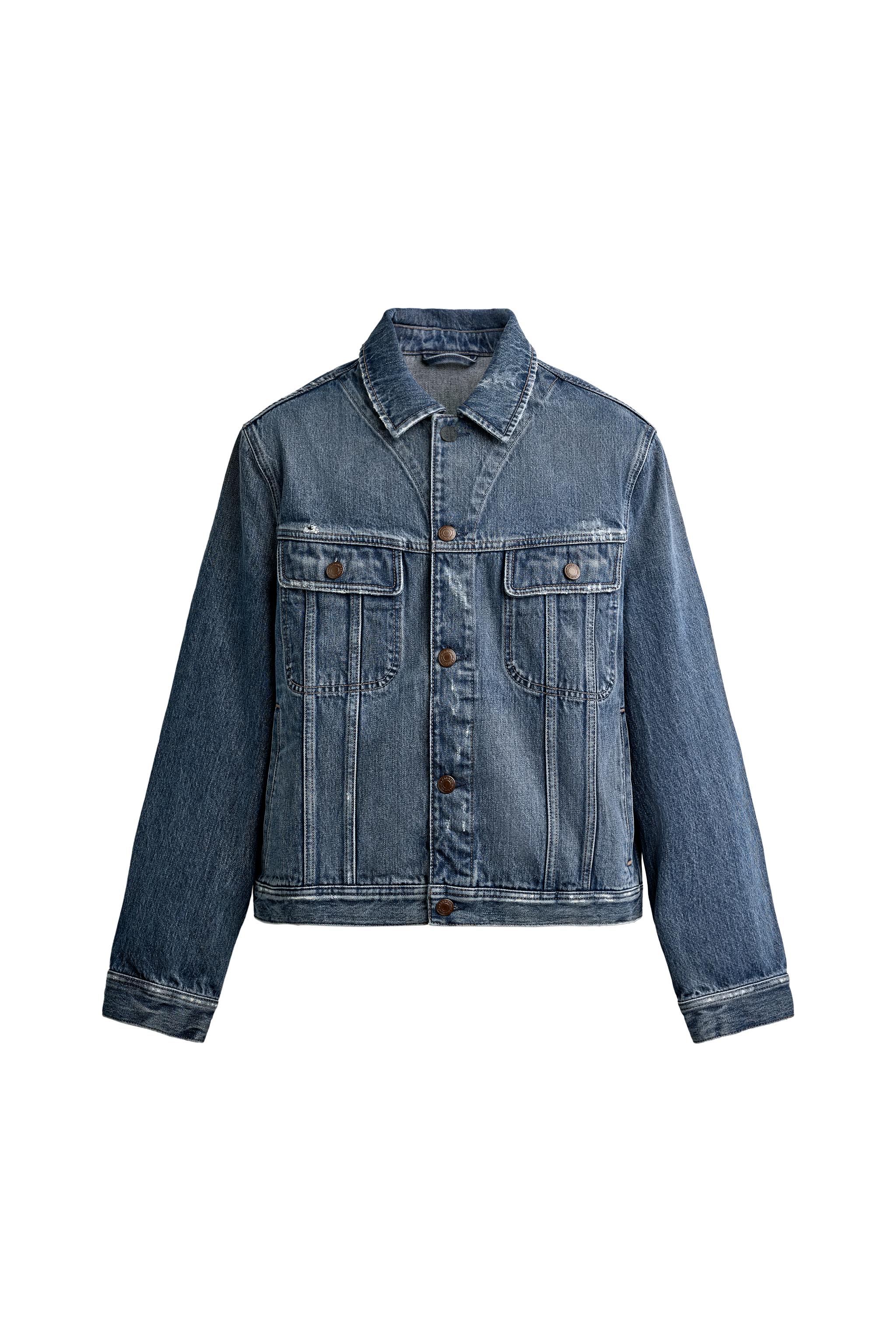 リラックスフィットデニムジャケット タブディテール - ブルー | ZARA