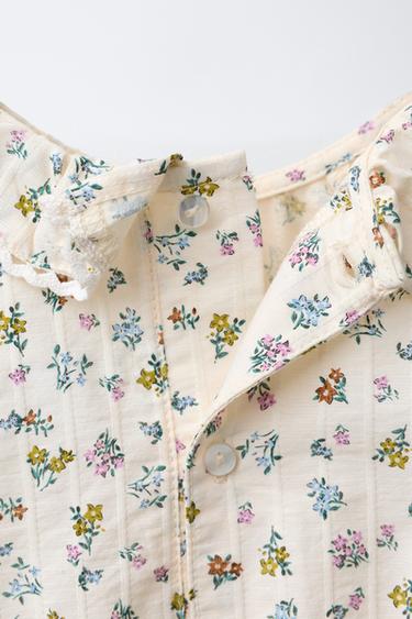 TEXTURED FLORAL BODYSUIT - Mid-ecru by Zara - Image 3