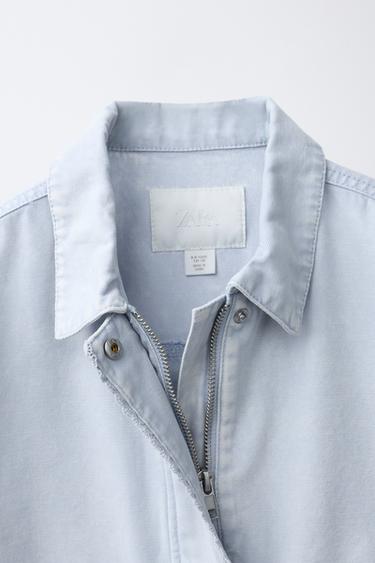 BLOUSON EN TOILE AVEC DENTELLE - Bleu clair de Zara - Image 2