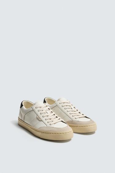 Zara 撞色鞋底運動鞋 - 白色