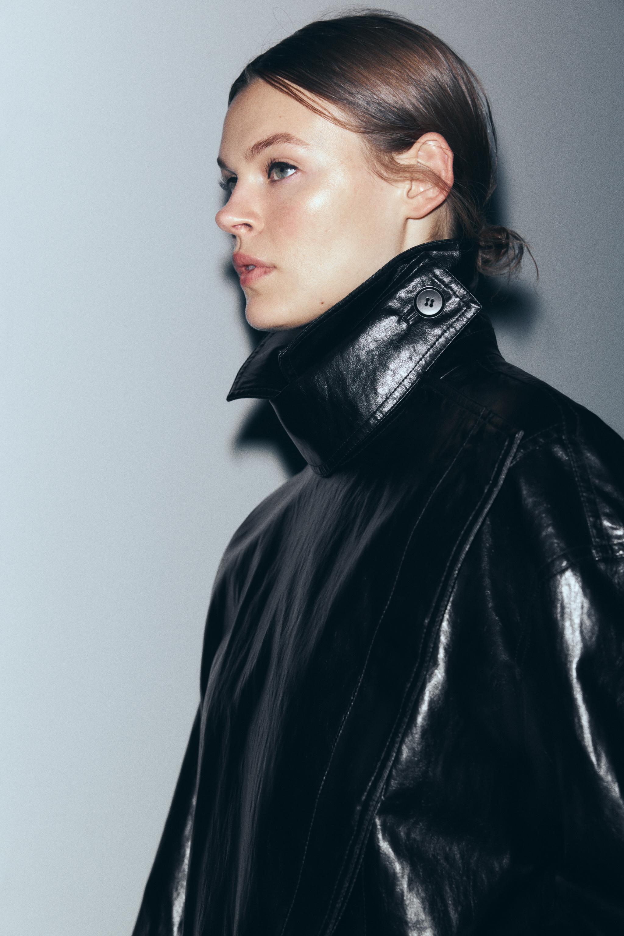 ZW COLLECTION シャイニージャケット - ダークブラウン | ZARA Japan