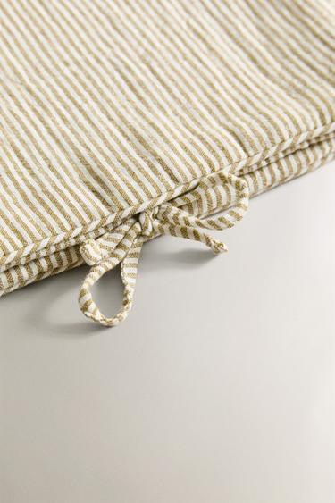 STRIPED MUSLIN WIPE HOLDER - Green by Zara - Image 1