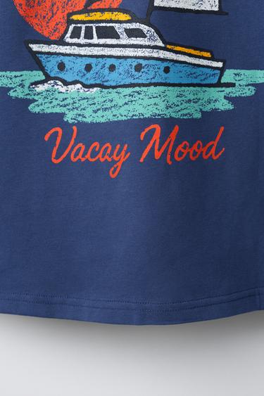 SAILBOAT PRINT T-SHIRT - Blue by Zara - Image 3
