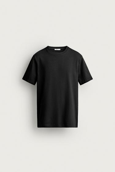 BASIC SLIM FIT T-SHIRT /01 - Black by Zara