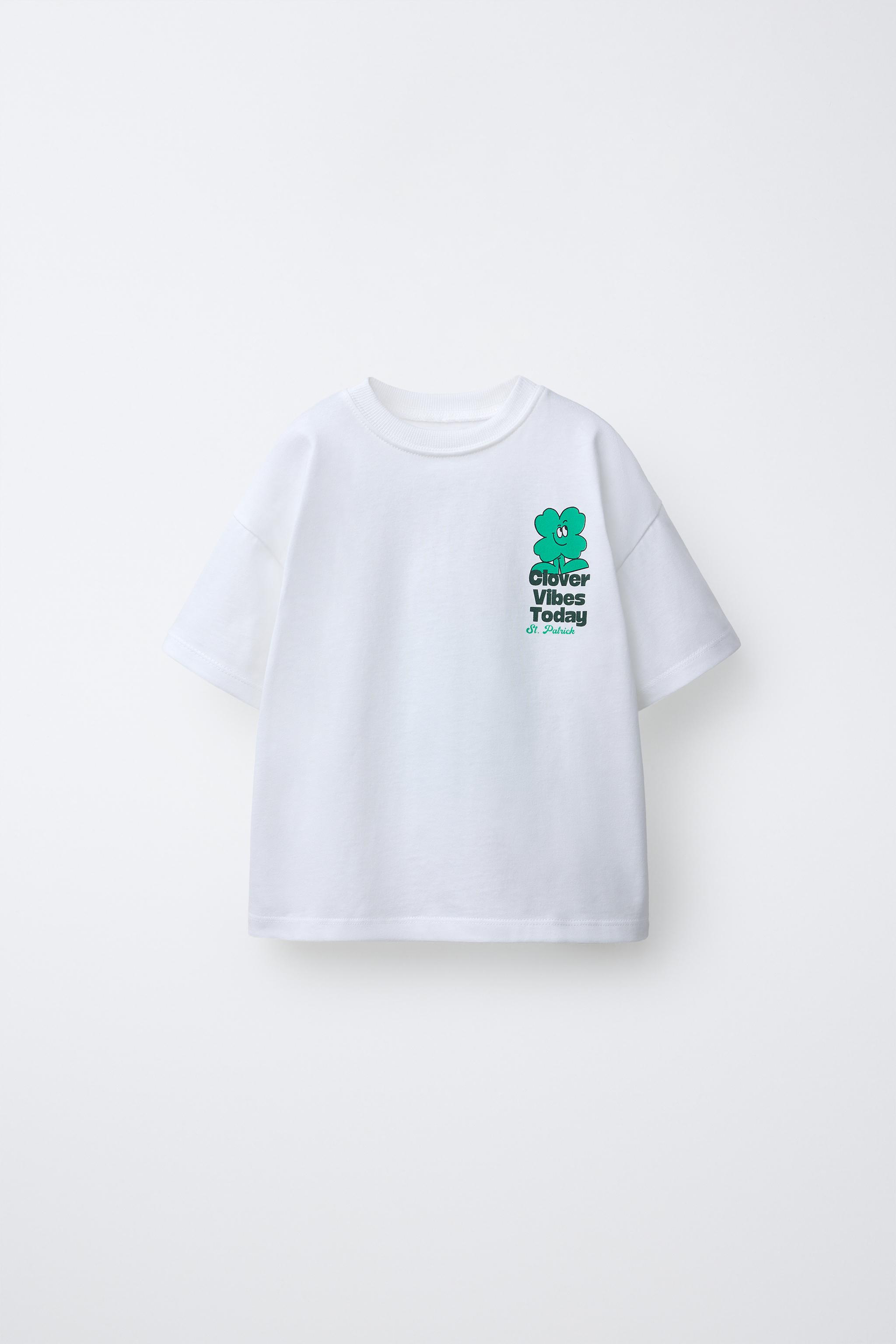 TEXT AND CLOVER PRINT T-SHIRT