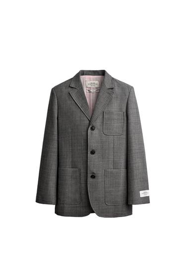 BLAZER TRAJE 100% LANA - Gris de Zara