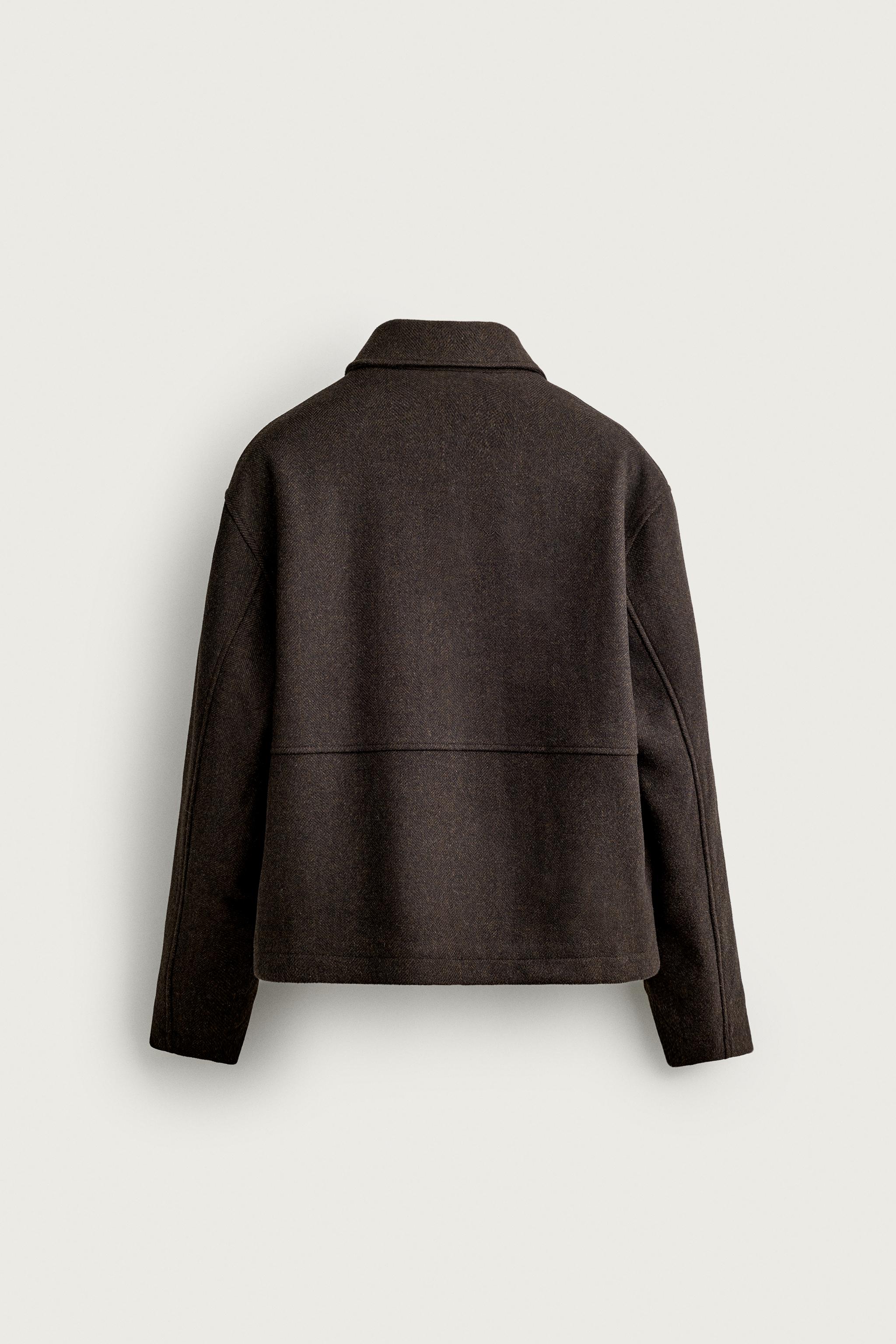 REGULAR FIT WOOL BLEND JACKET - Brown | ZARA Turkey