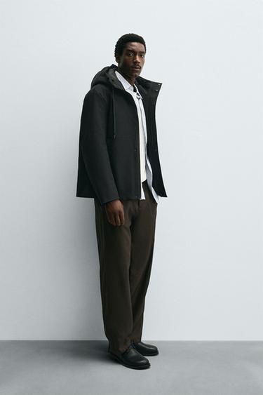 TECHNICAL HOODED JACKET - Black by Zara - Image 3