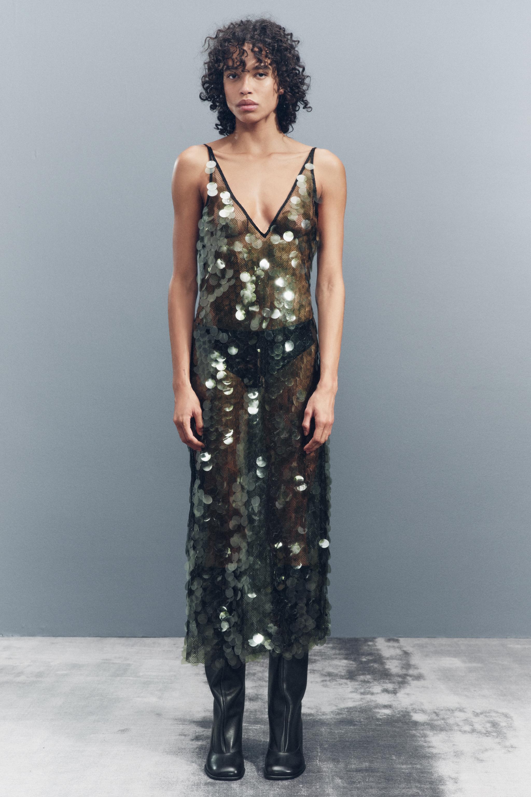 Robe à sequin zara sale