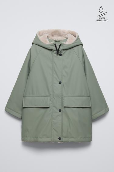 CAZADORA ENGOMADA PELO - Khaki de Zara