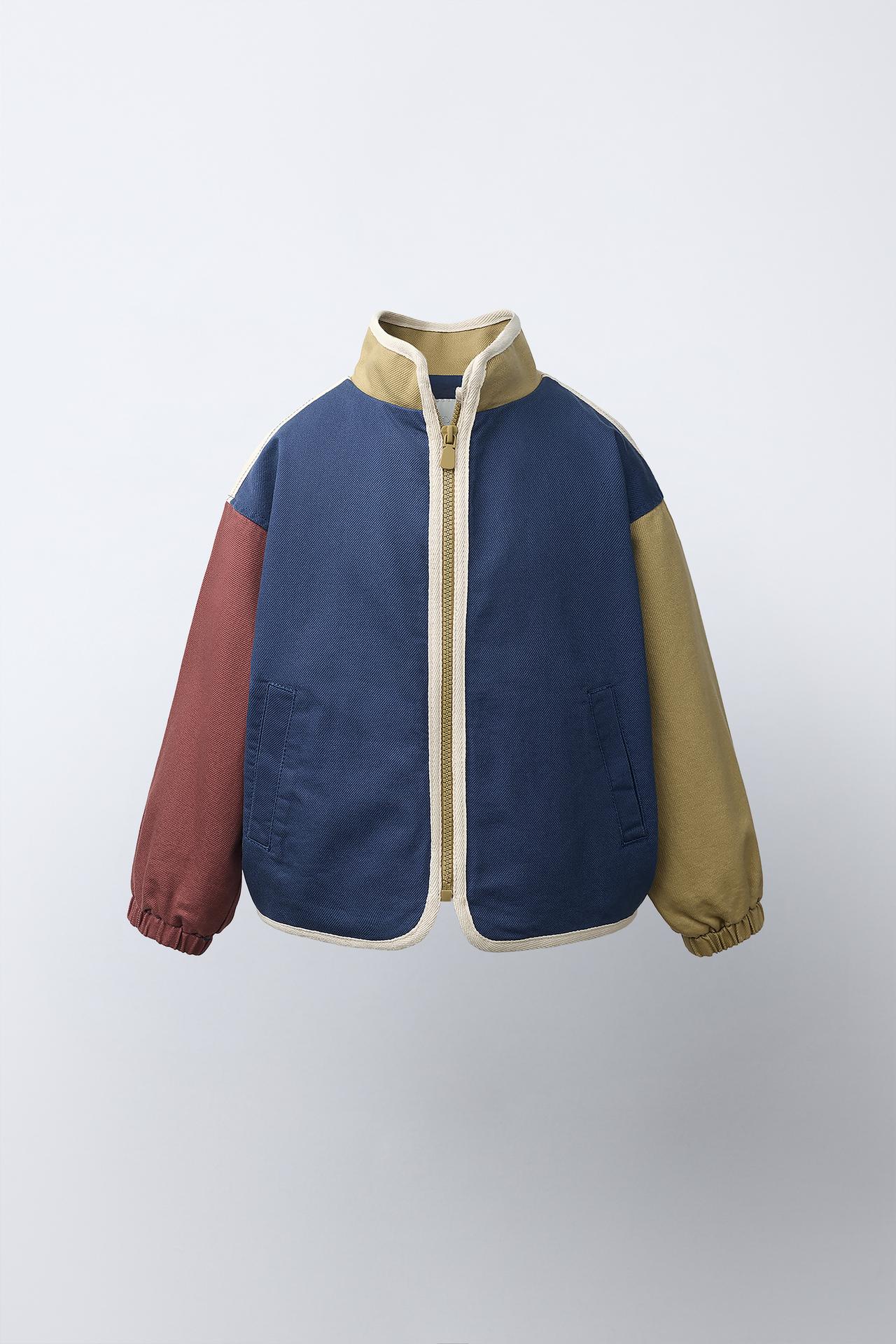 COLORBLOCK JACKET — Navy blue