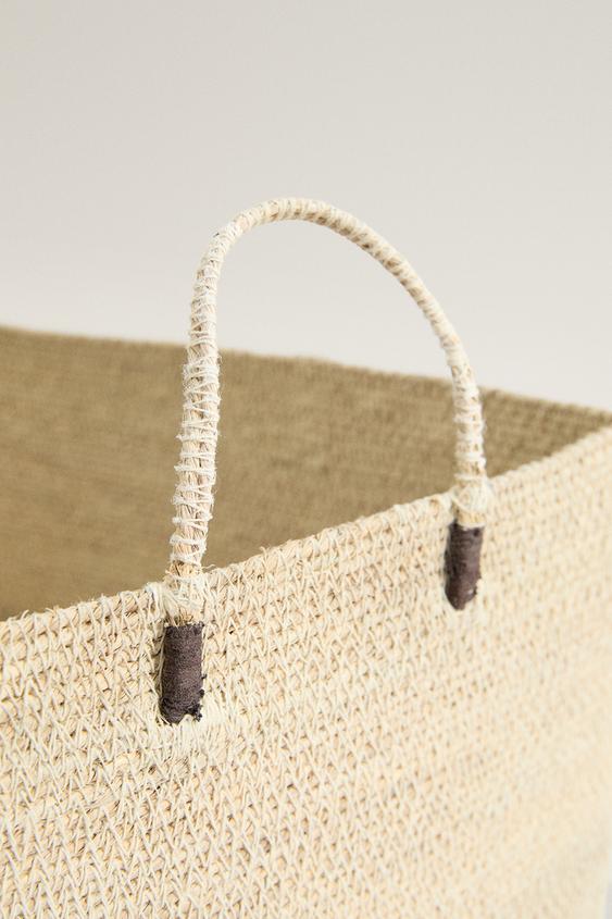 PANIER RECTANGULAIRE EN ALGUES - Blanc de Zara - Image 2