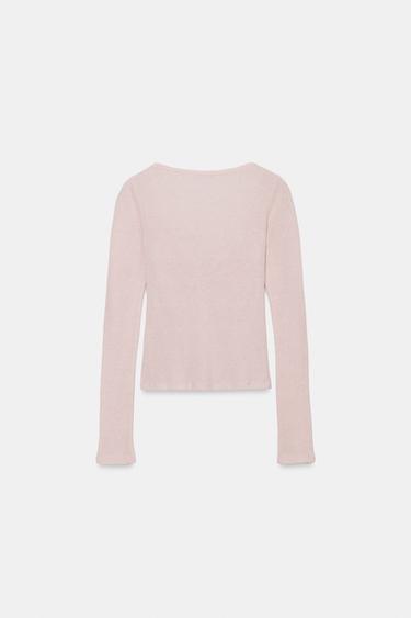 VESTE BIMATIÈRE TOP DENTELLE - Rose chiné de Zara - Image 4