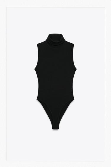 Zara BASIC HIGH NECK BODYSUIT - Black