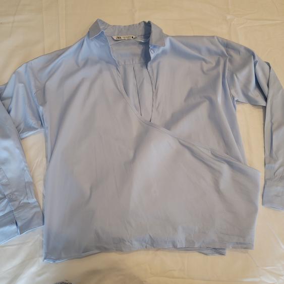 TIED POPLIN SHIRT ZW COLLECTION - Image 3