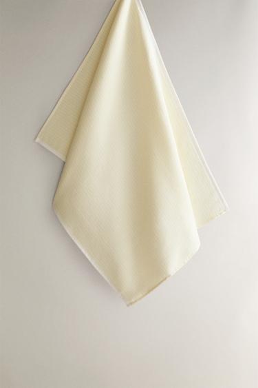 STRIPED COTTON TERRY TEA TOWEL - Yellow by Zara