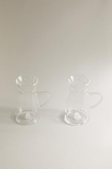Zara BOROSILICATE GLASS SALT AND PEPPER SHAKER SET - Transparent