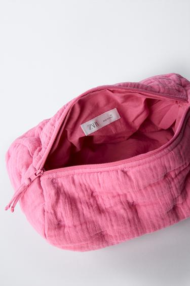 TEXTURED TOILETRY BAG - Fuchsia by Zara - Image 3