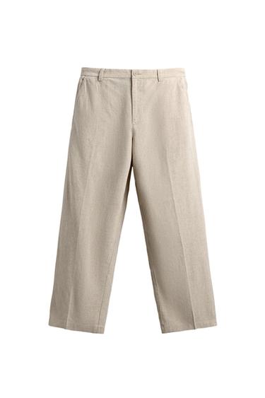 FLOWING LYOCELL-LINEN TROUSERS - Light beige by Zara