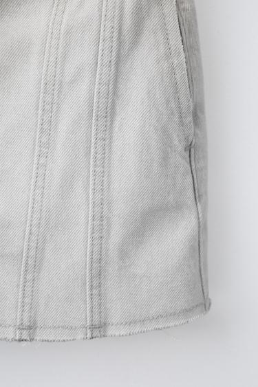 JUPE EN DENIM À COUPES EFFILOCHÉES - Gris perle de Zara - Image 3