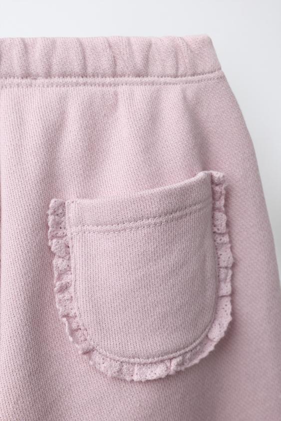 PANTALON COTON POCHE - Mauve poudré de Zara - Image 3