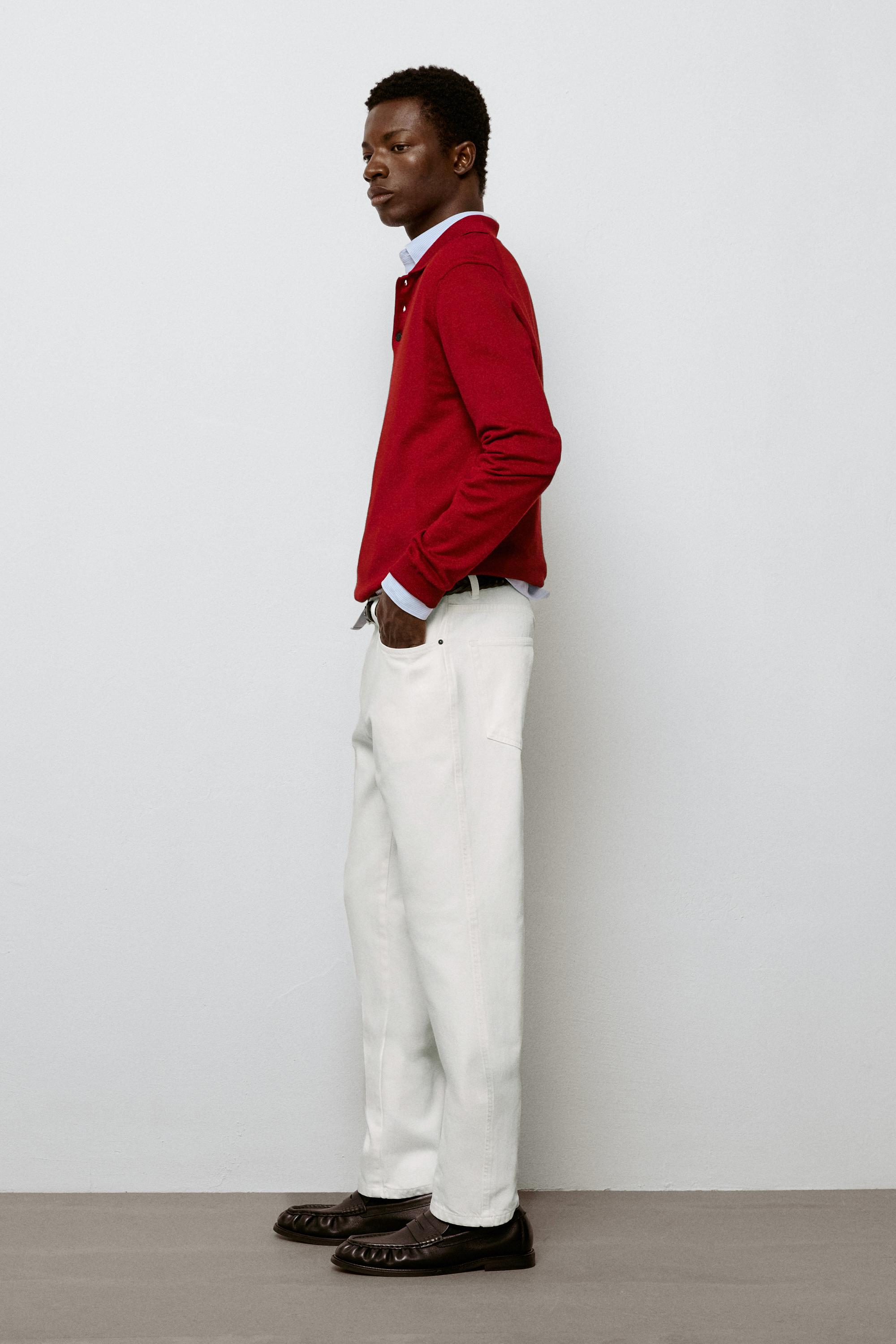 Tapered Fit Jeans — Ecru