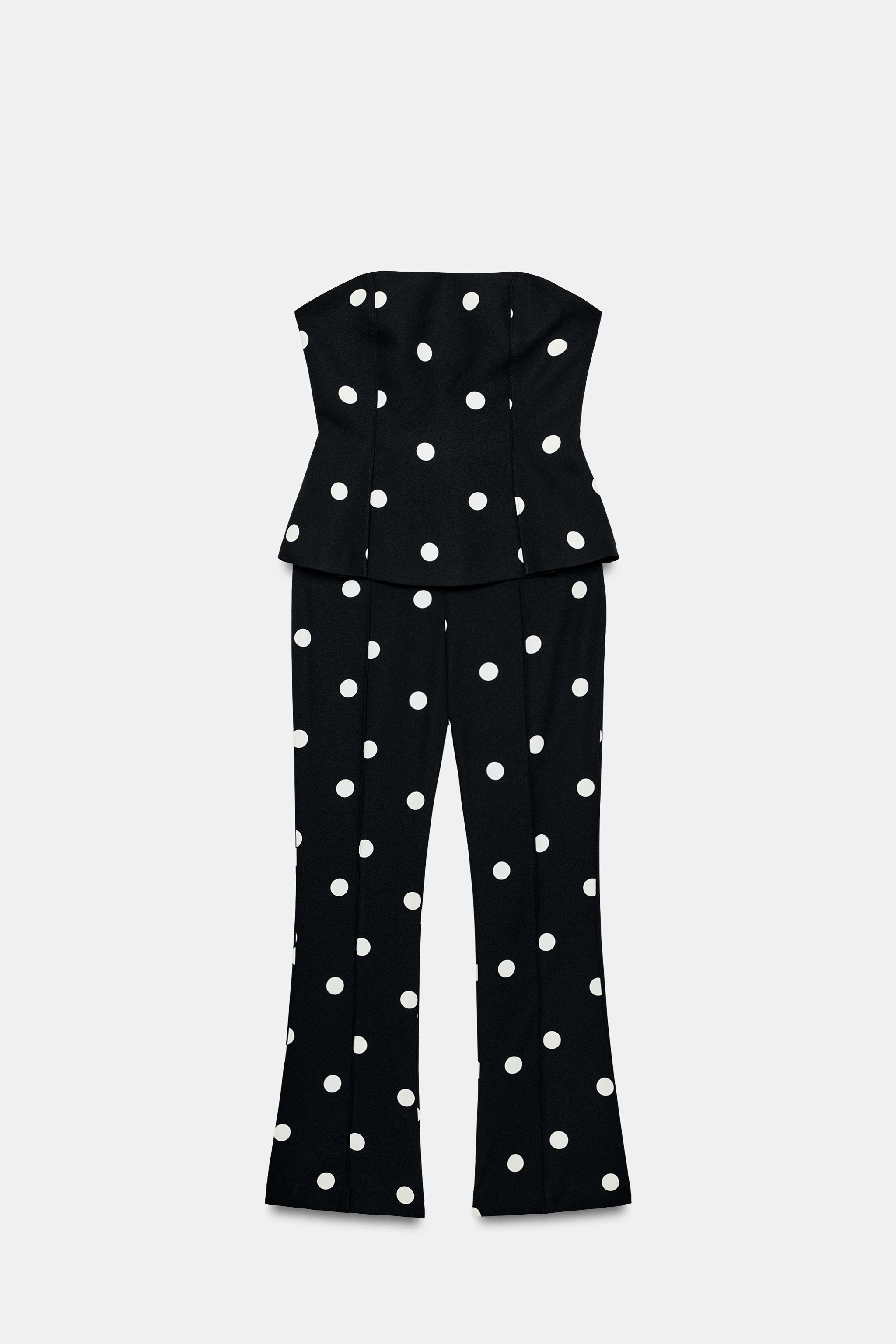 POLKA DOT STRAPLESS JUMPSUIT