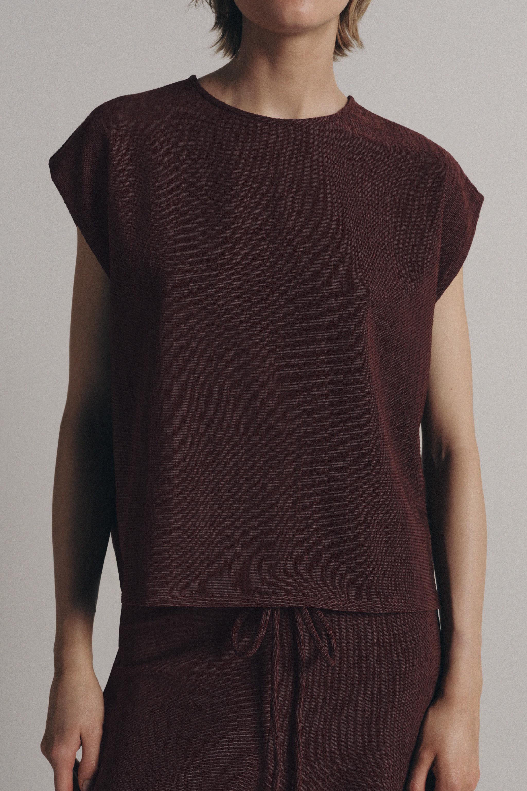 Женские топы Zara RUSTIC SLEEVELESS TOP — фото 3