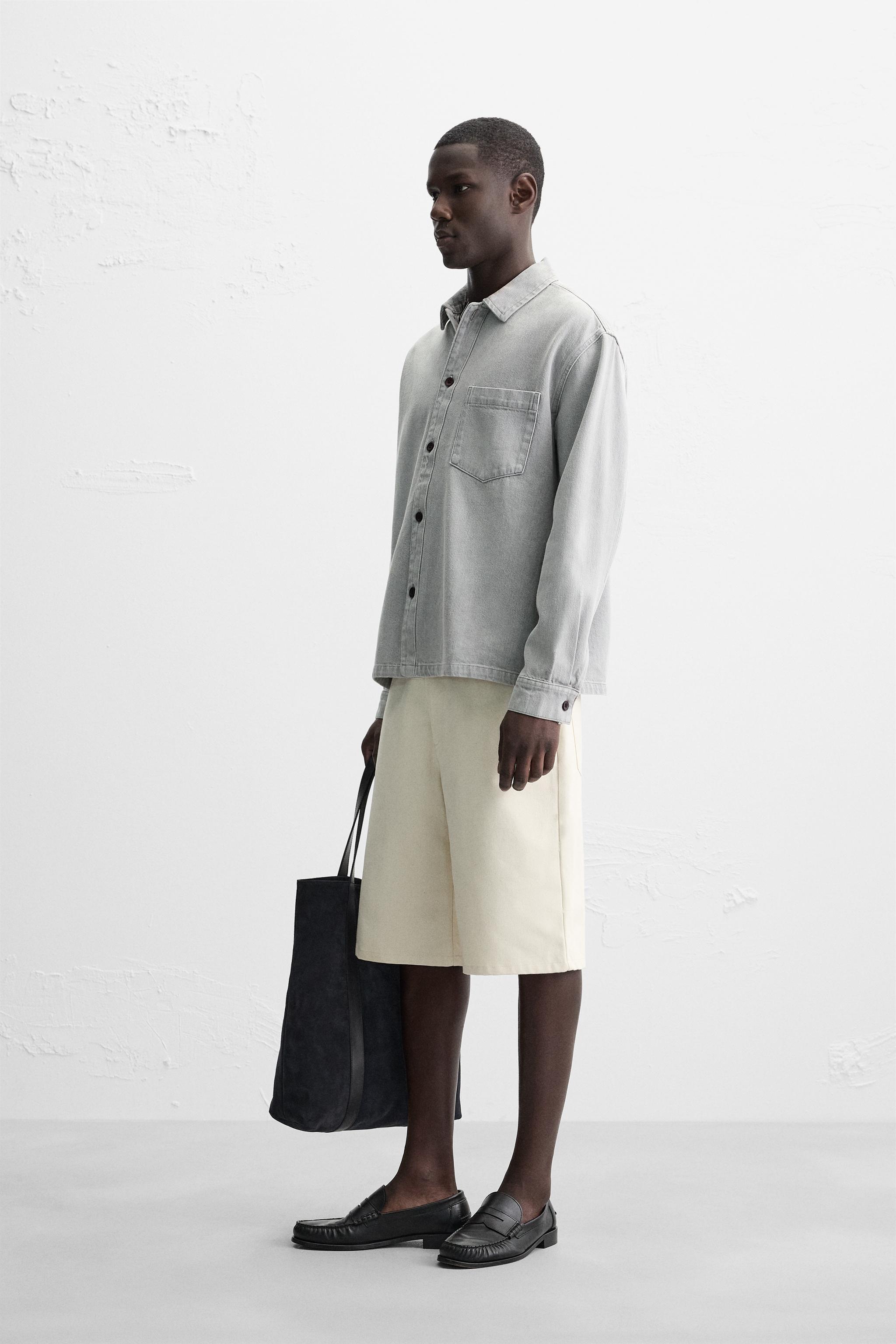 ZARA ザラ デニムシャツ リラックスフィット M - メルカリ