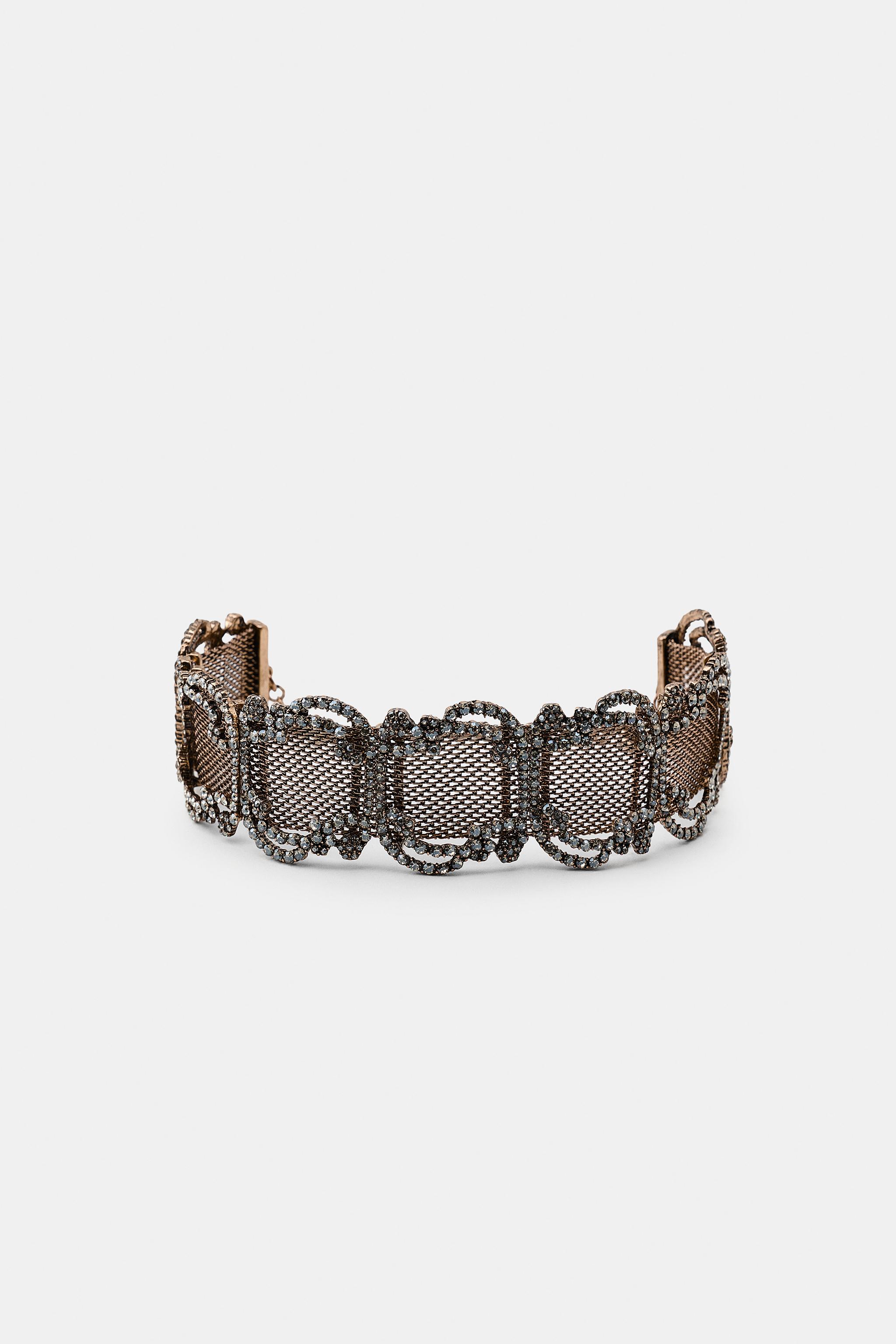 Zara TAŞLI ÖRGÜ CHOKER KOLYE görsel 4