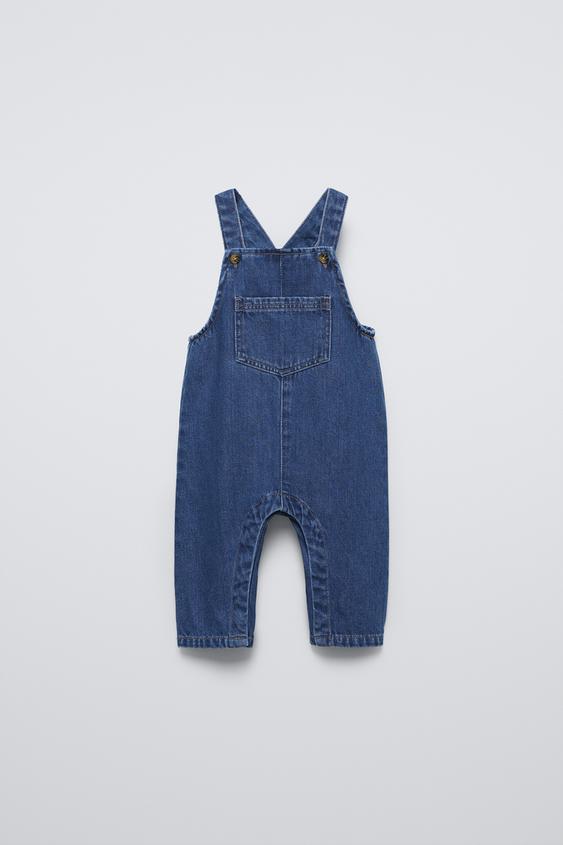 ポケット デニム オーバーオール - ミディアムブルー | ZARA Japan / 日本