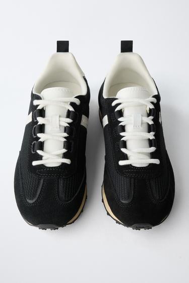 SPLIT SUEDE TRAINERS - Black by Zara - Image 4