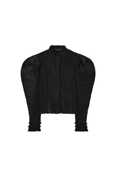 CRINKLED PUFF SLEEVE BLOUSE ZW COLLECTION