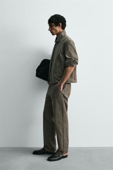 WASHED COTTON JACKET - Light green by Zara - Image 3